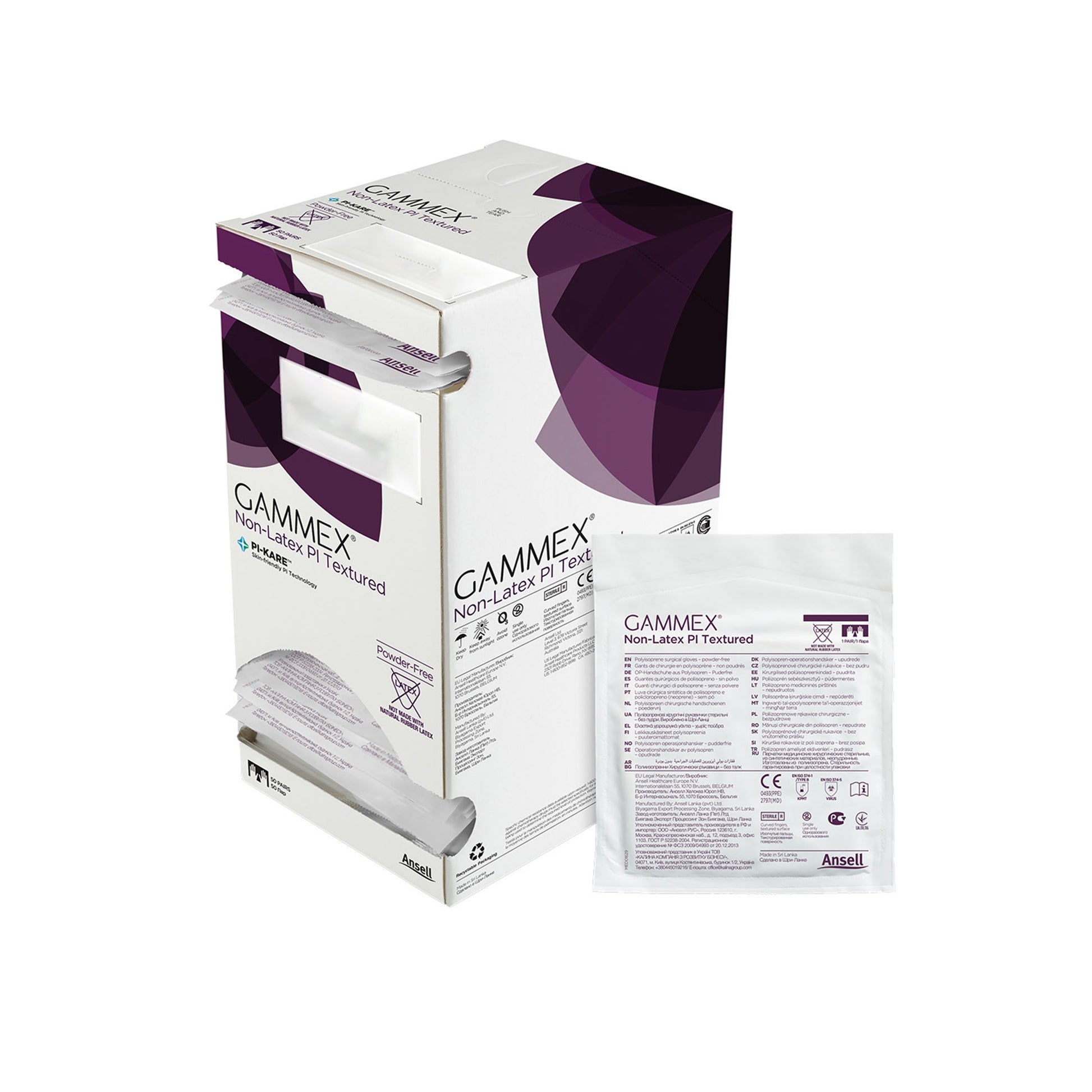 Gammex® Non-Latex PI Textured Polyisoprene Surgical Glove 6.5 Box of 50 