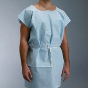 Graham Medical Patient Exam Gown XL Blue Case of 25