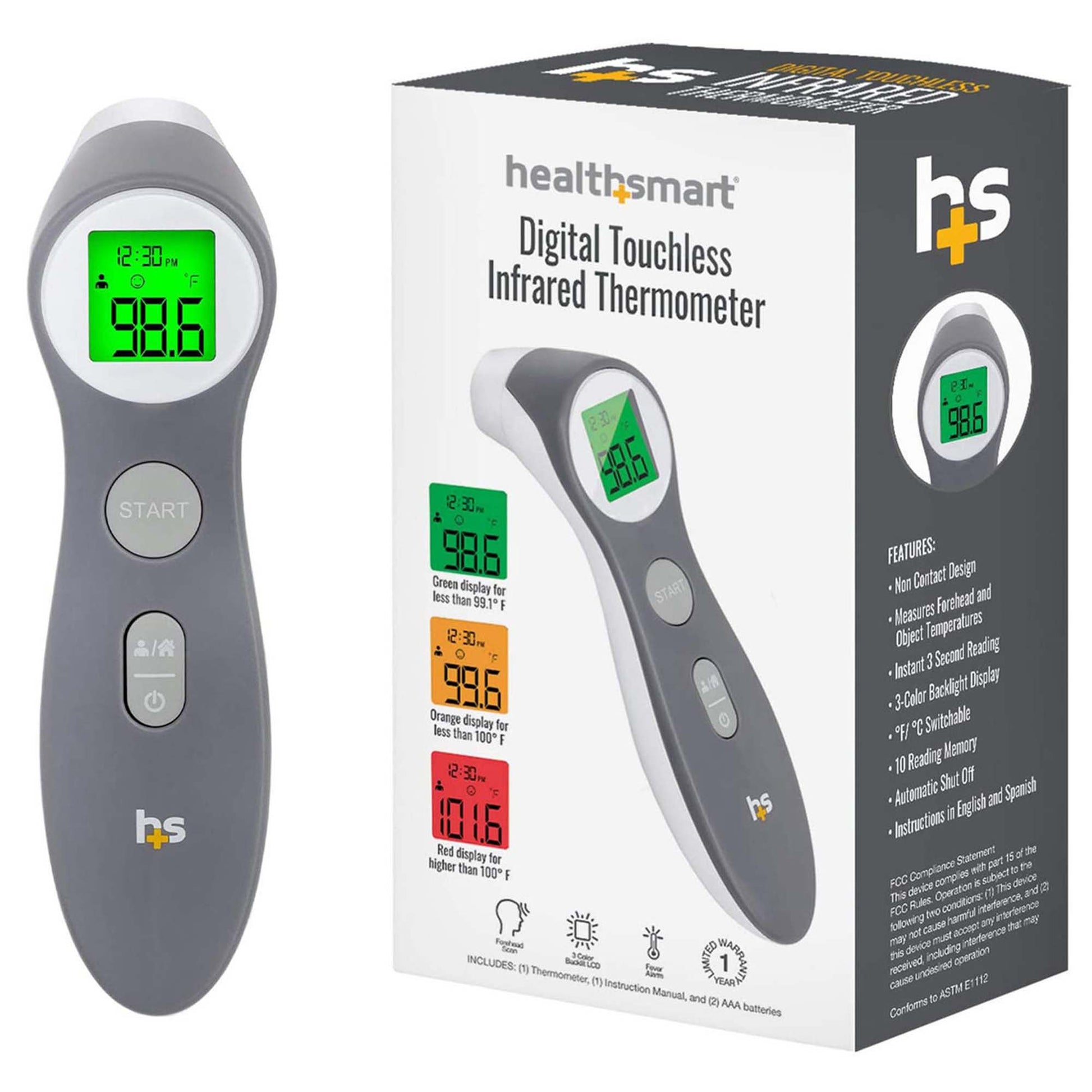HealthSmart Digital Touchless Infrared Thermometer 