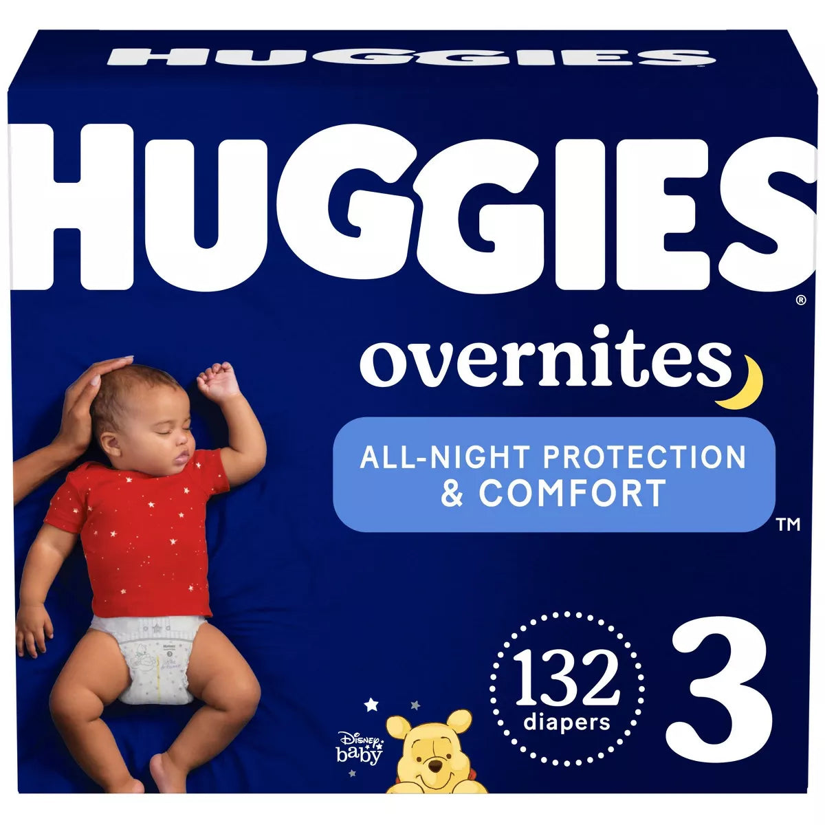 Huggies Overnites Baby Diapers 27 lbs. and Up Pack of 18 