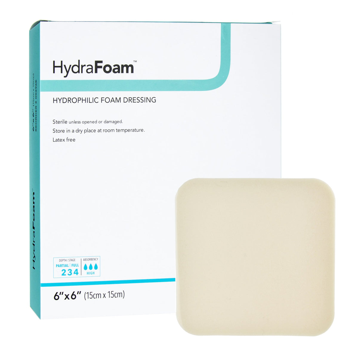 HydraFoam™ Nonadhesive Foam Dressing 4" x 4-1/4" 1 Each 