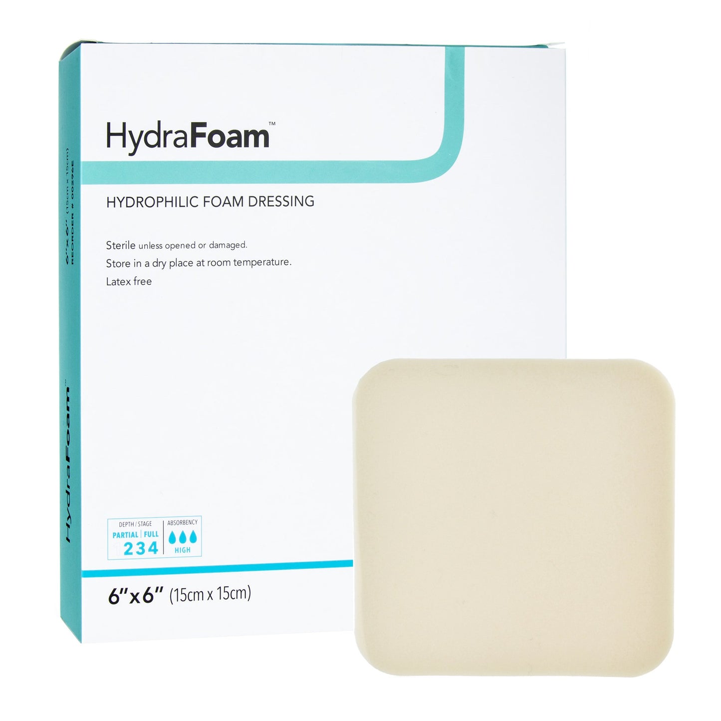 HydraFoam™ Nonadhesive Foam Dressing 4" x 4-1/4" 1 Each 
