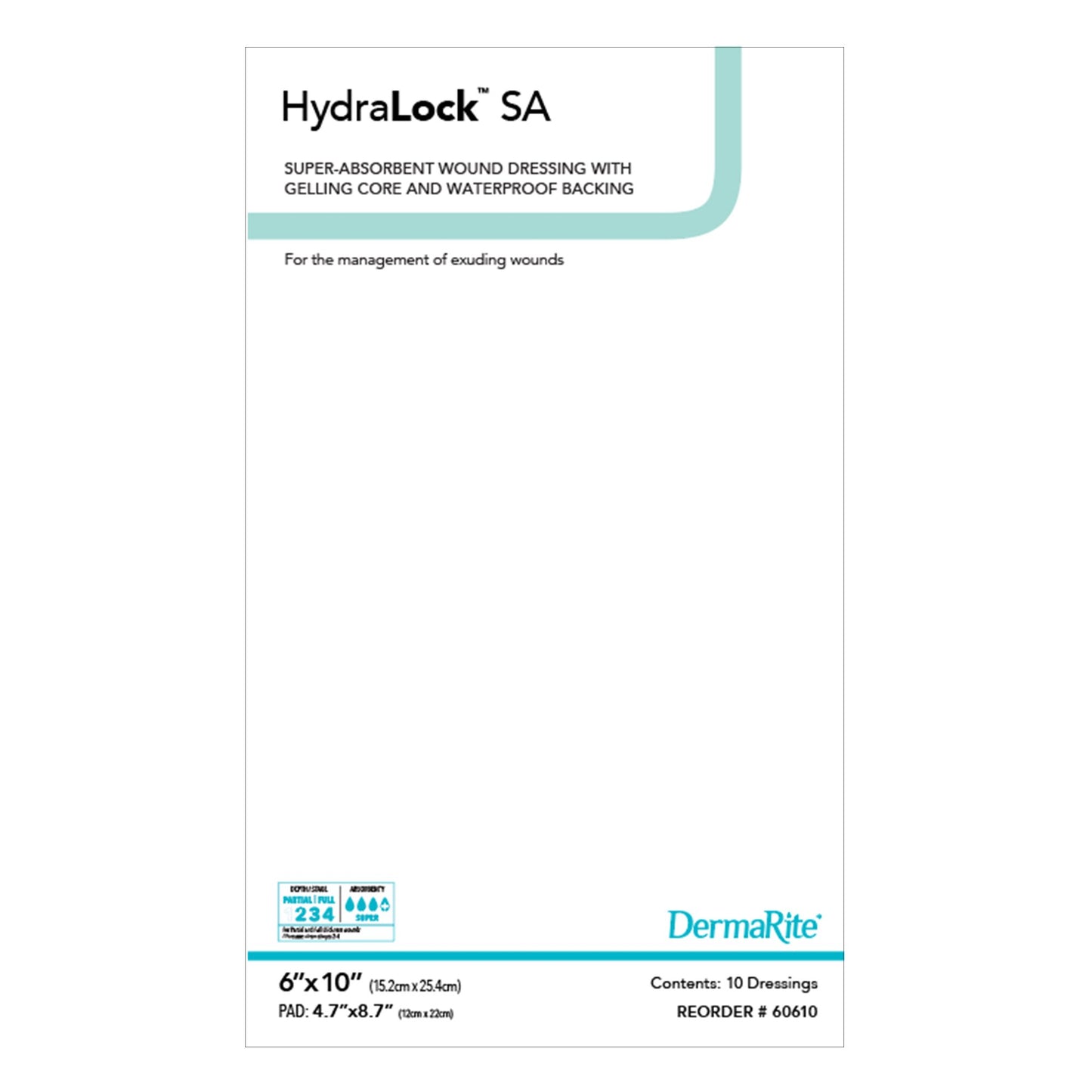 HydraLock™ Super Absorbent Dressing 3" x 3" 1 Each 