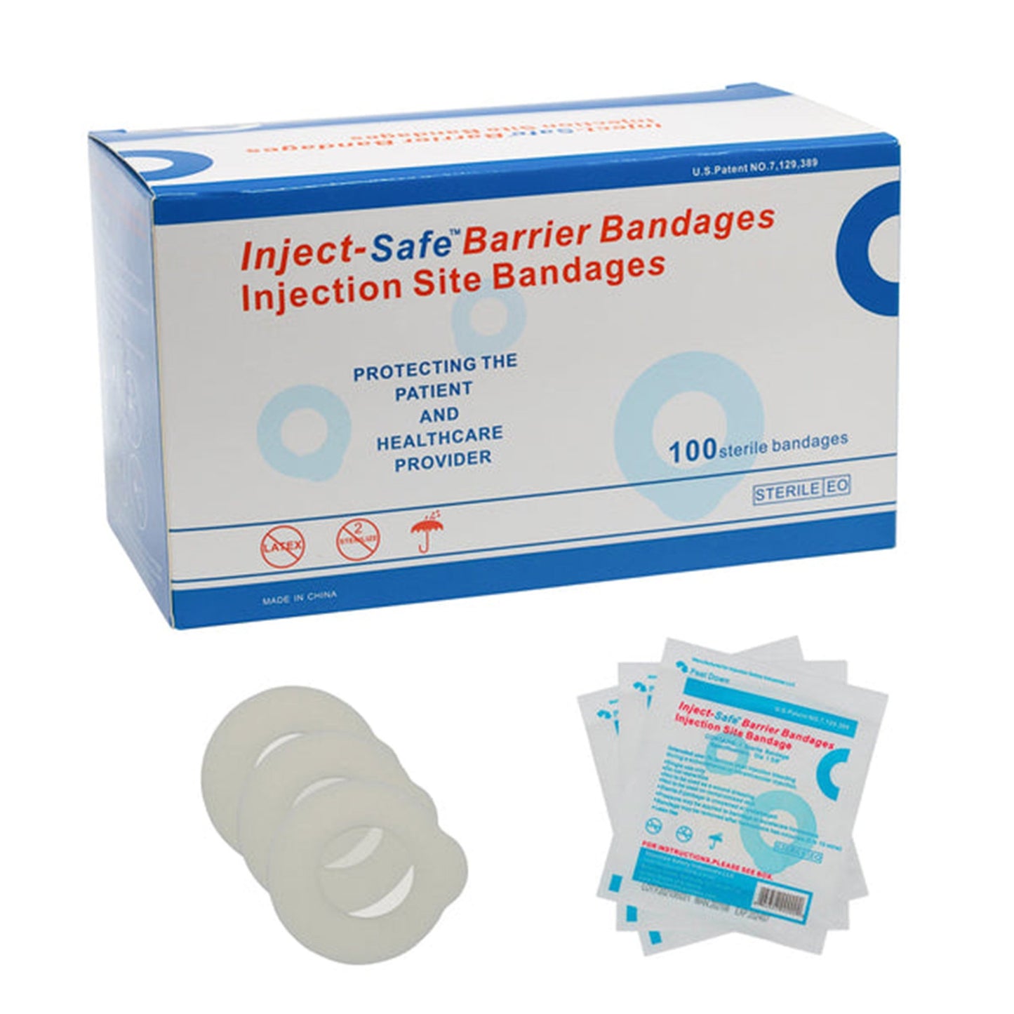 Inject-Safe™ Adhesive Barrier Strip White 1-3/8" Diameter Box of 100