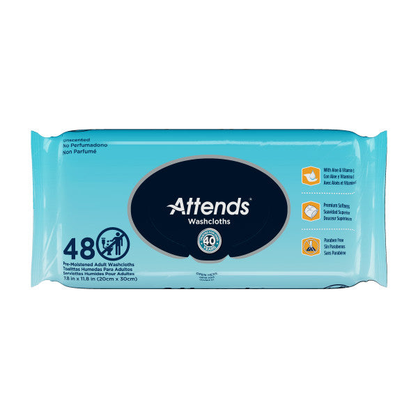 Attends® Unscented Washcloths