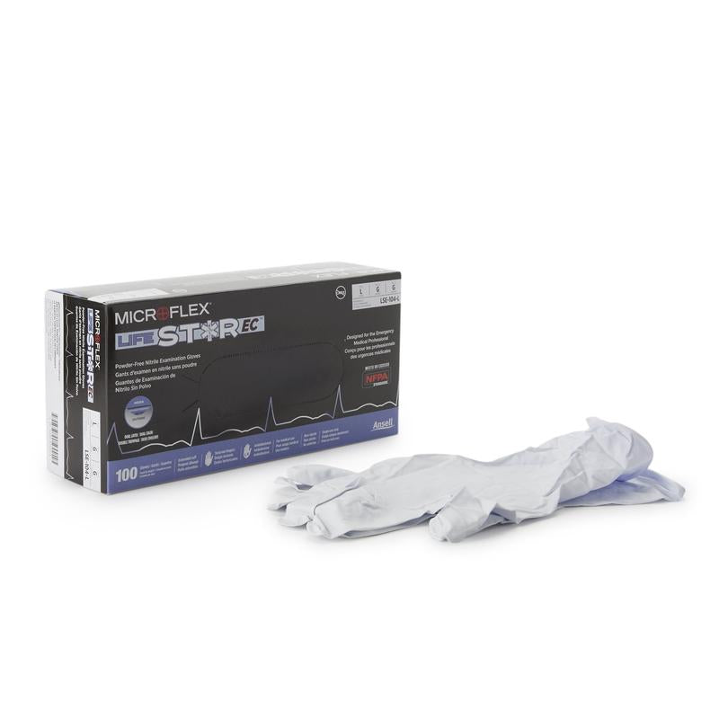 LifeStar™ EC Nitrile Extended Cuff Length Exam Glove M Box of 100 