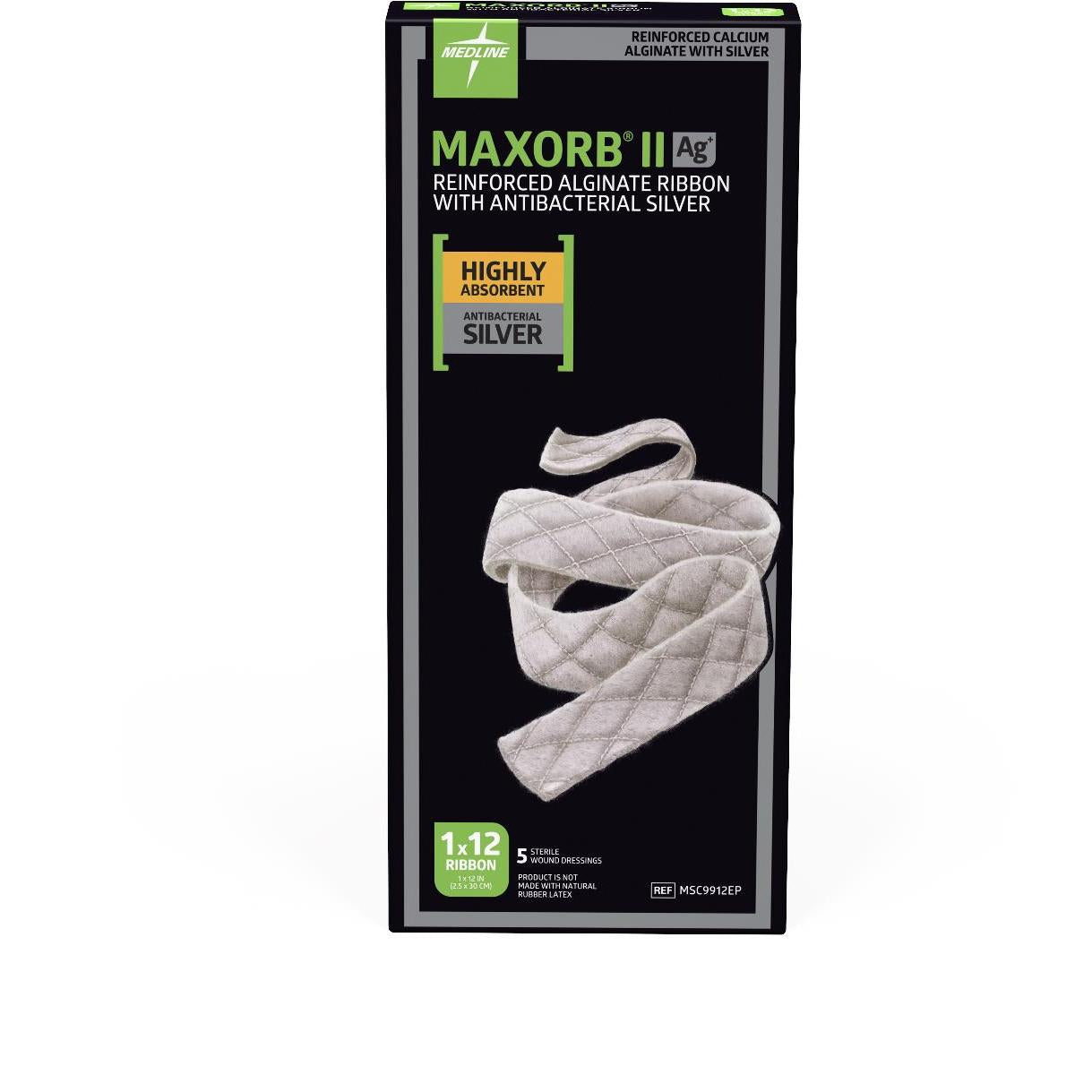 Maxorb II Silver Alginate Dressings 1" x 12" Each 