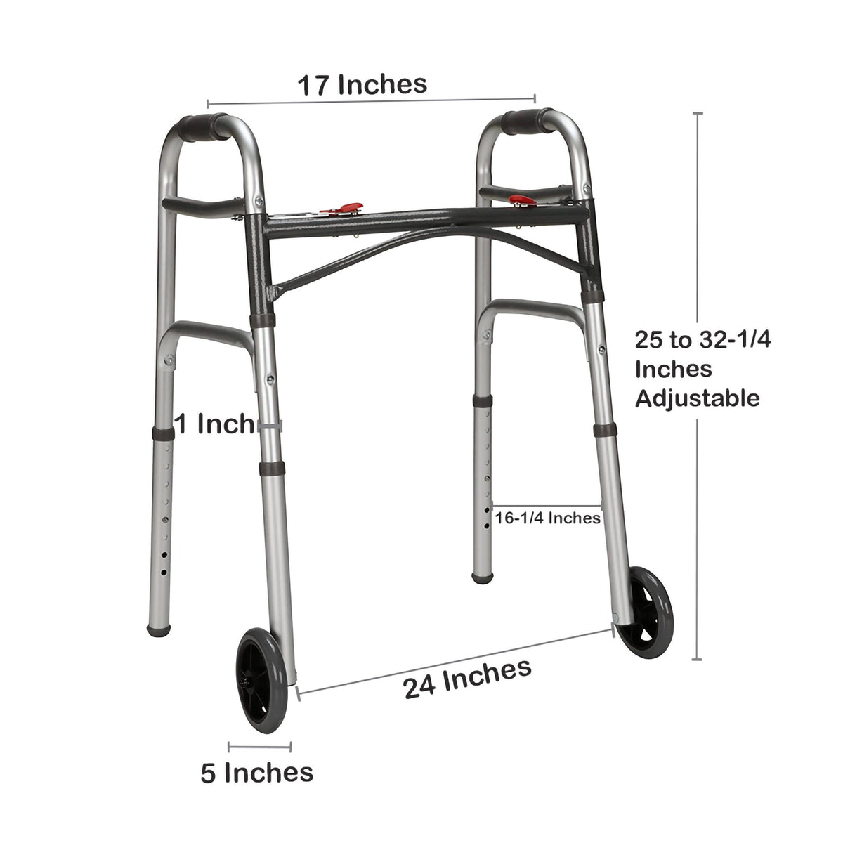 McKesson Aluminum Folding Walker Junior 25" – 32¼" 