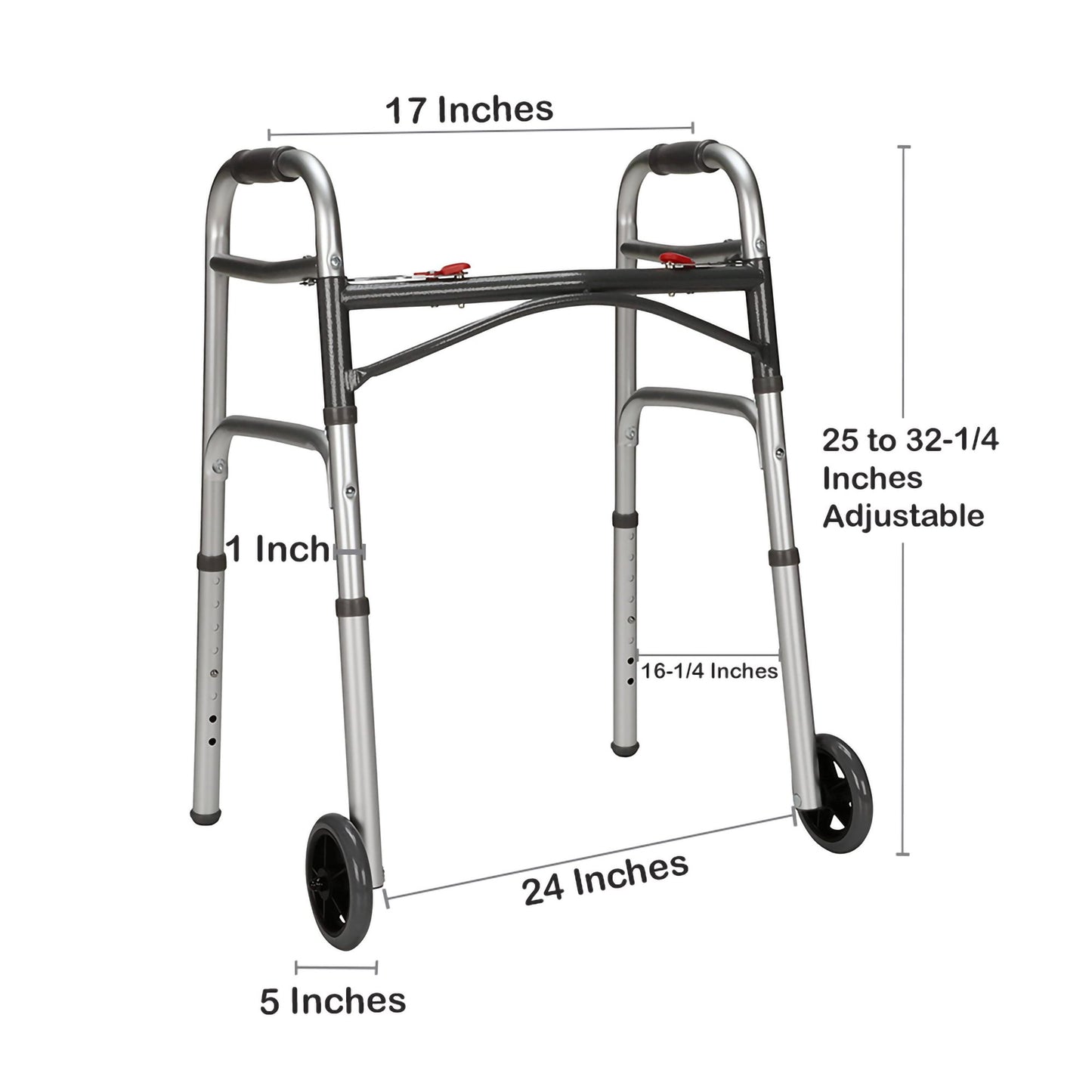 McKesson Aluminum Folding Walker Junior 25" – 32¼" 