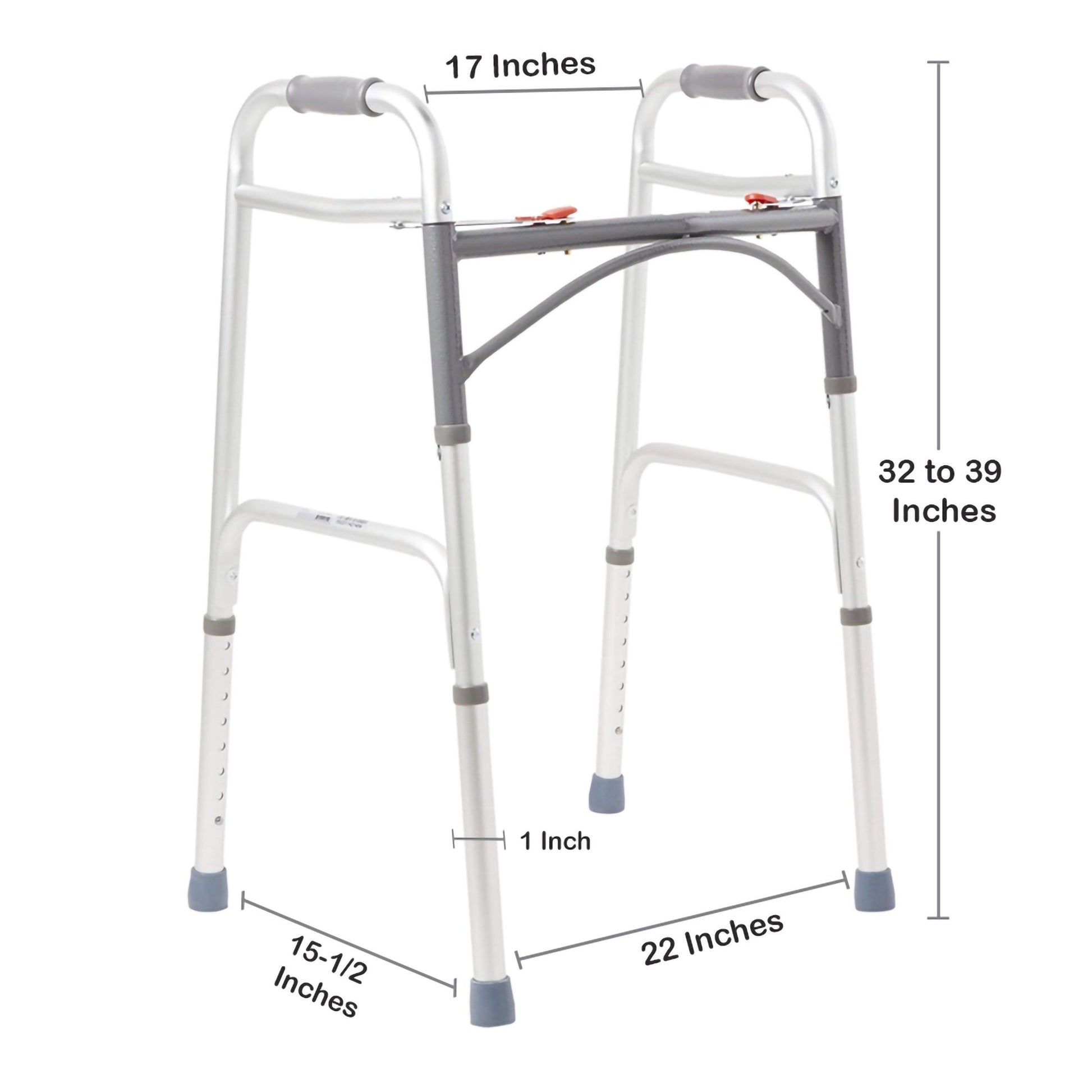 McKesson Aluminum Folding Walker Junior 25" – 32¼" 
