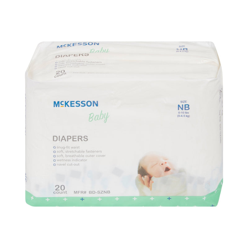 McKesson Baby Diaper - Heavy Absorbency Newborn Breathable Bag of 20