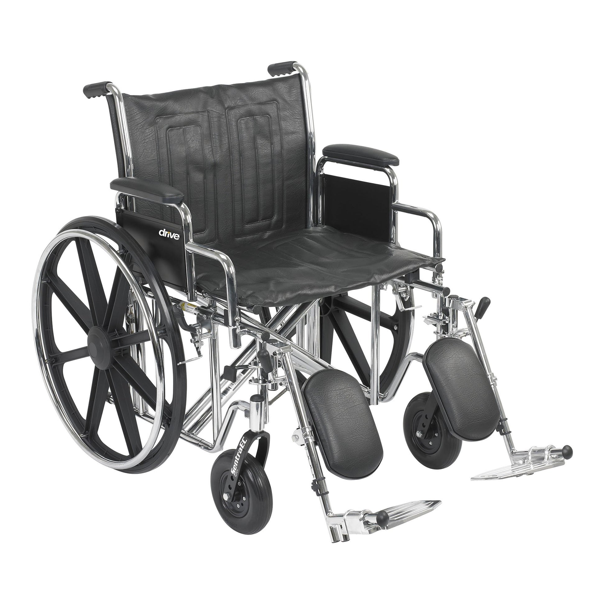 McKesson Bariatric Dual Cross Wheelchair 22" Swing-Away Elevated Legrest 