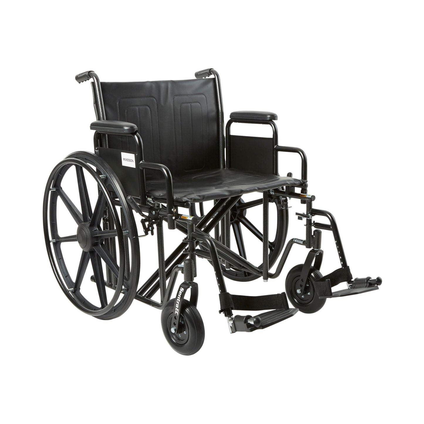 McKesson Bariatric Dual Cross Wheelchair 22" Swing-Away Elevated Legrest 