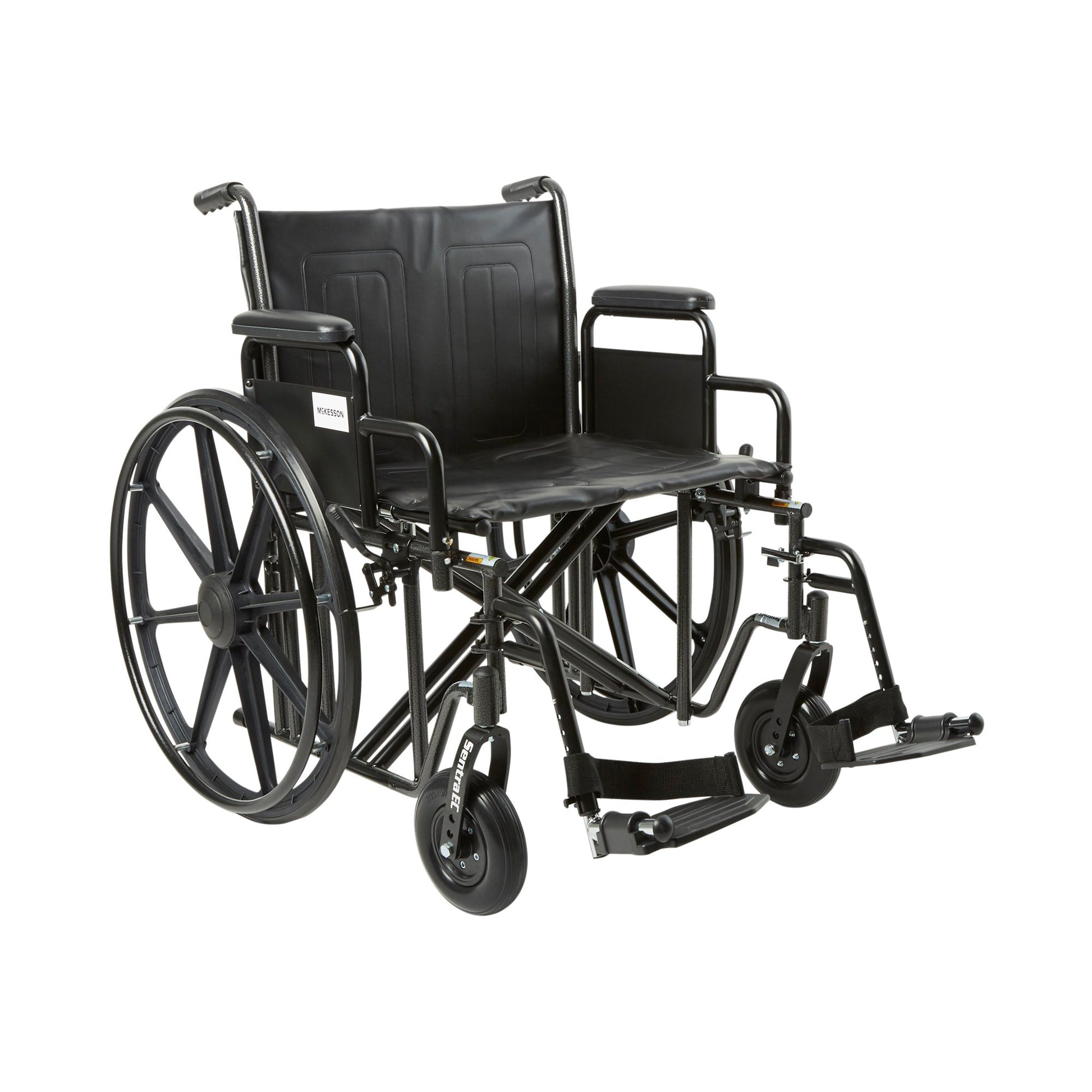 McKesson Bariatric Dual Cross Wheelchair 22" Swing-Away Elevated Legrest 