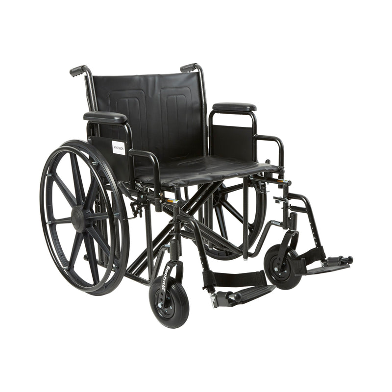 McKesson Bariatric Dual Cross Wheelchair 22" Swing-Away Elevated Legrest 
