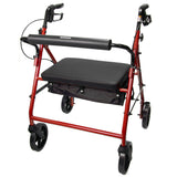 McKesson Bariatric Folding Steel Four-Wheel Rollator Red 400 lbs. 