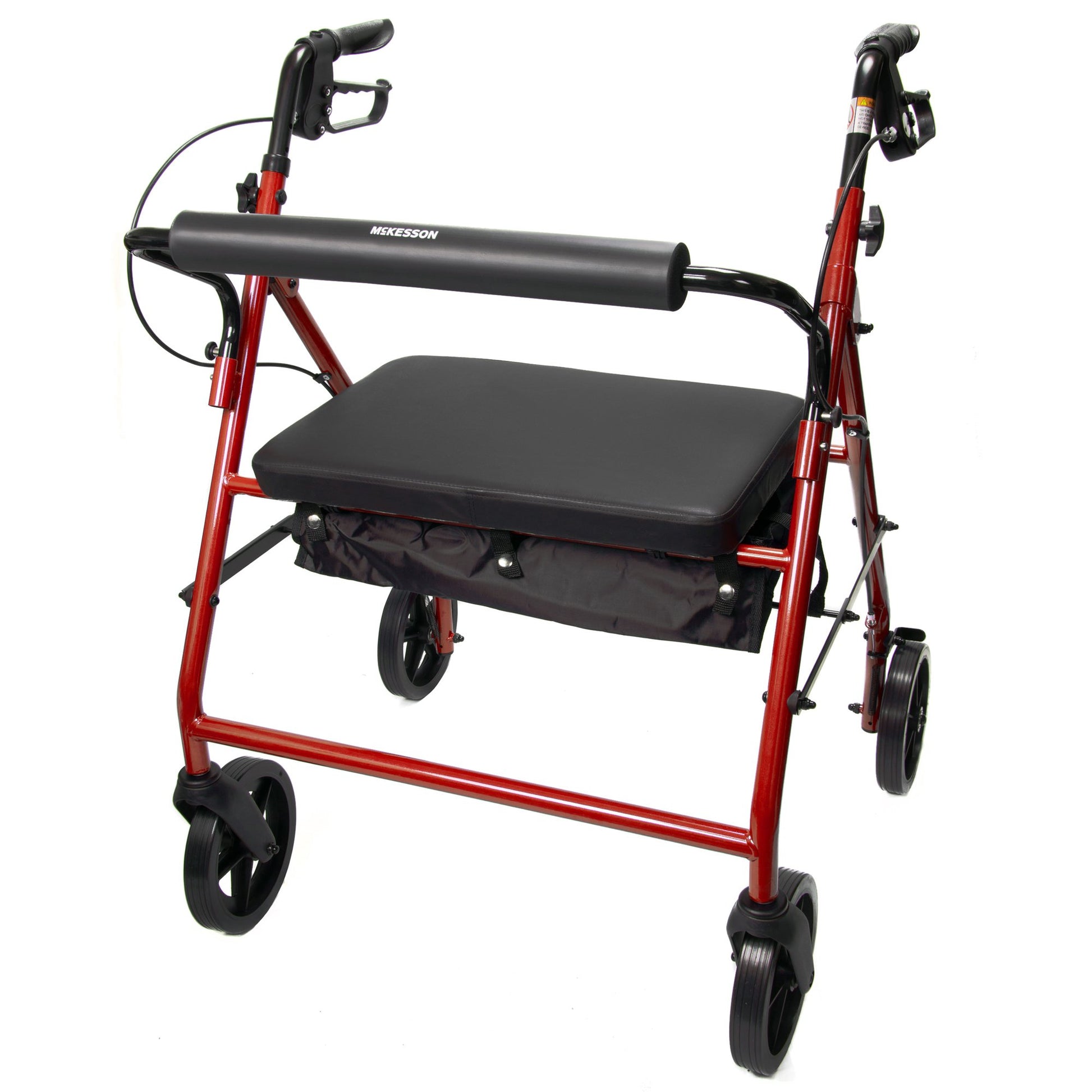 McKesson Bariatric Folding Steel Four-Wheel Rollator Red 400 lbs. 