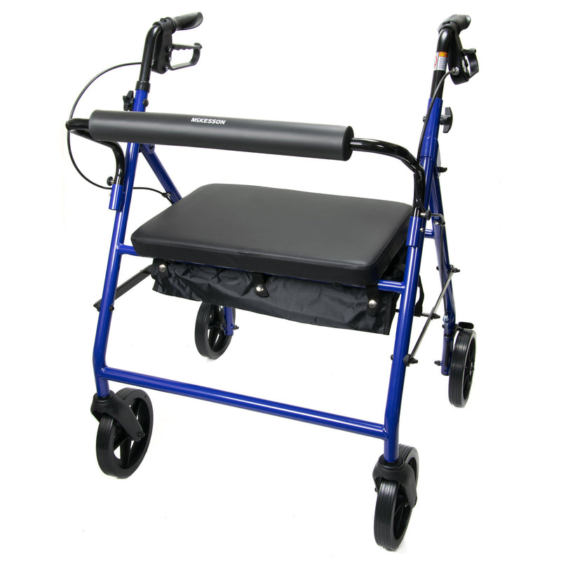 McKesson Bariatric Folding Steel Four-Wheel Rollator Red 400 lbs. 
