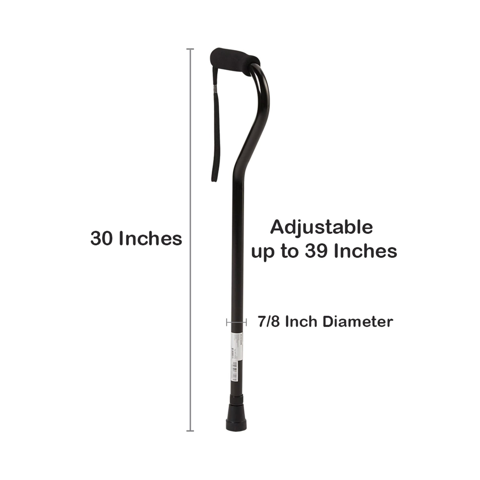McKesson Aluminum Offset Cane Black 
