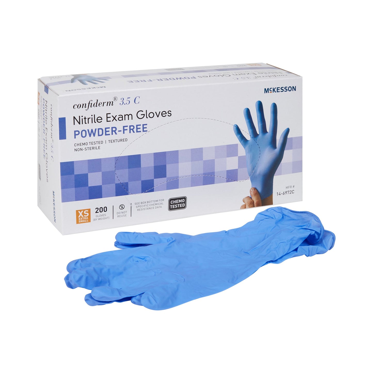 McKesson Confiderm® 3.5C Nitrile Exam Glove XS Box of 200 