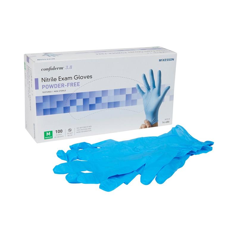 McKesson Confiderm® 3.8 Nitrile Exam Glove S Box of 100 