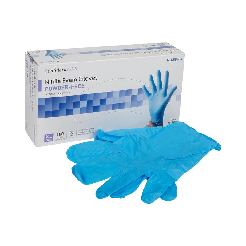McKesson Confiderm® 3.8 Nitrile Exam Glove S Box of 100 