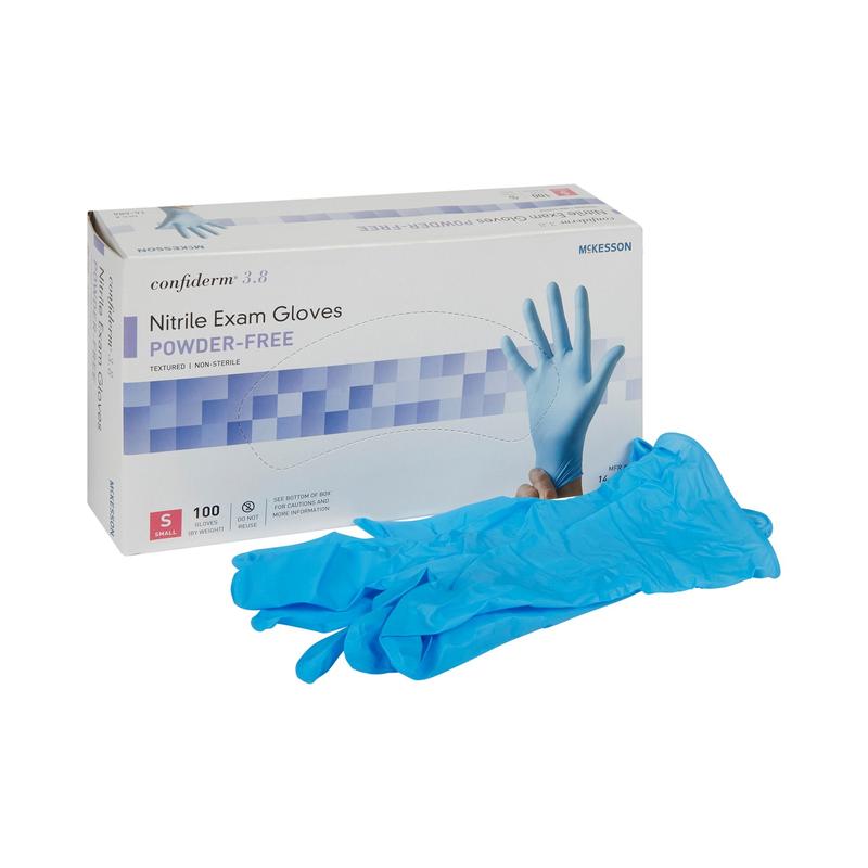 McKesson Confiderm® 3.8 Nitrile Exam Glove S Box of 100 
