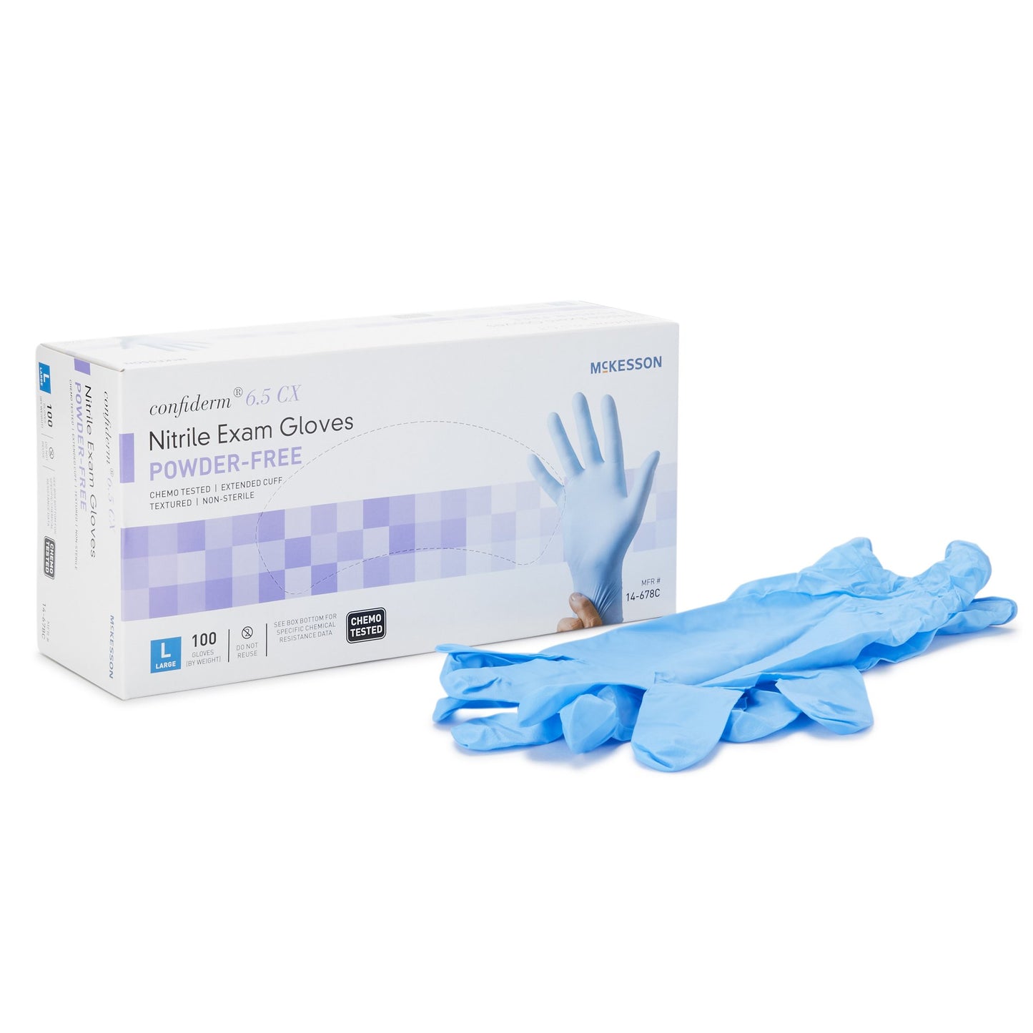 McKesson Confiderm® 6.5CX Nitrile Extended Cuff Length Exam Glove S Box of 100 