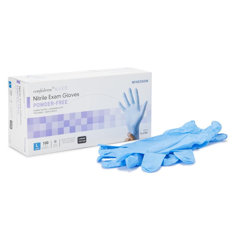 McKesson Confiderm® 6.5CX Nitrile Extended Cuff Length Exam Glove S Box of 100 