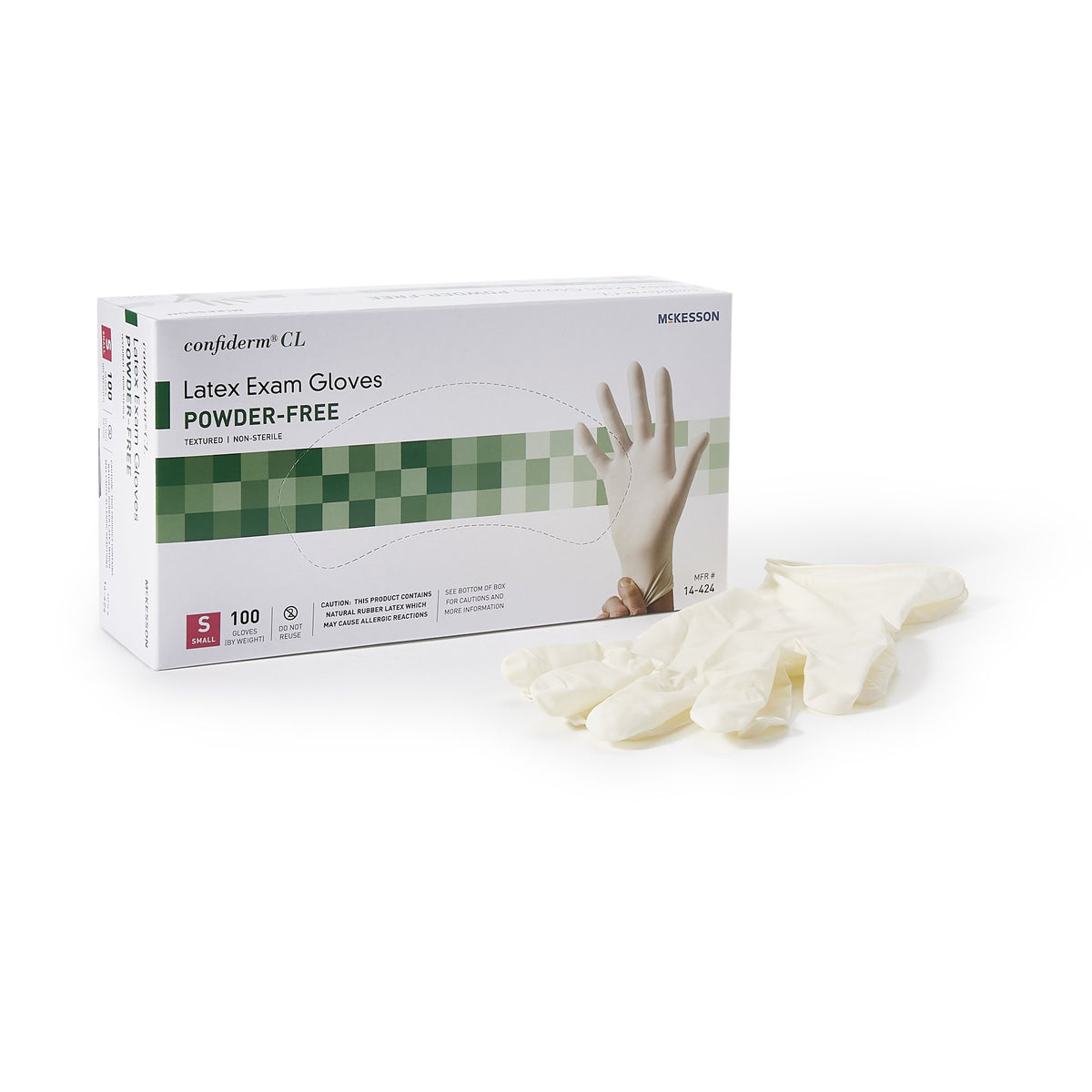 McKesson Confiderm® CL Latex Exam Glove S Box of 100 