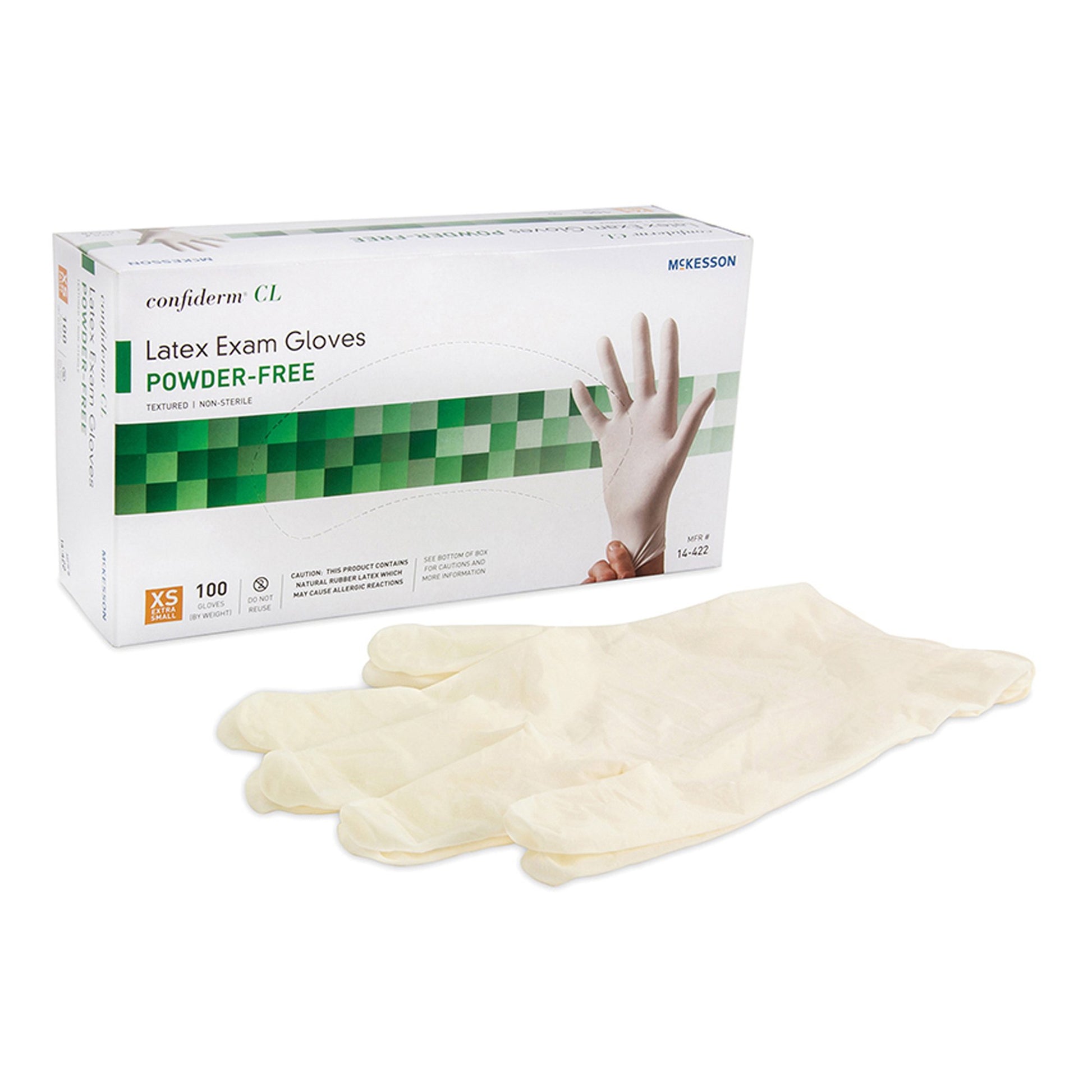 McKesson Confiderm® CL Latex Gloves XS Box of 100 