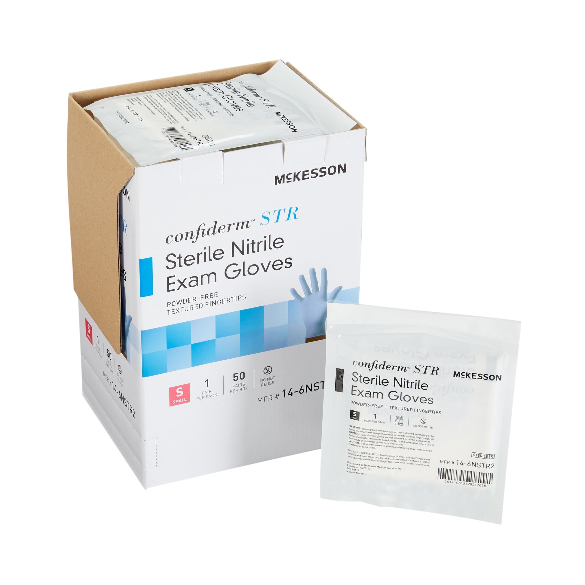McKesson Confiderm® STR Nitrile Exam Glove S 1 Pair 