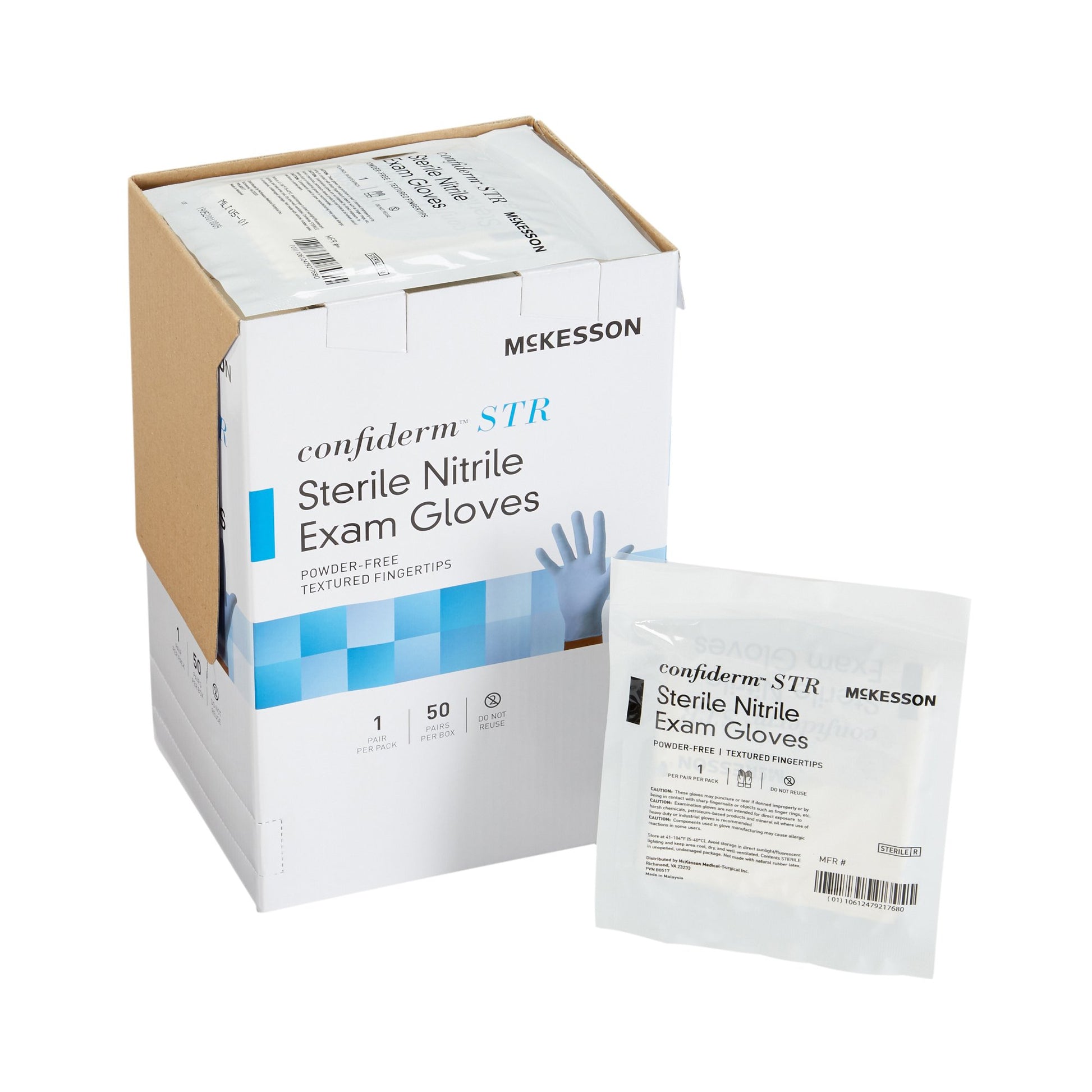 McKesson Confiderm® STR Nitrile Exam Glove S 1 Pair 