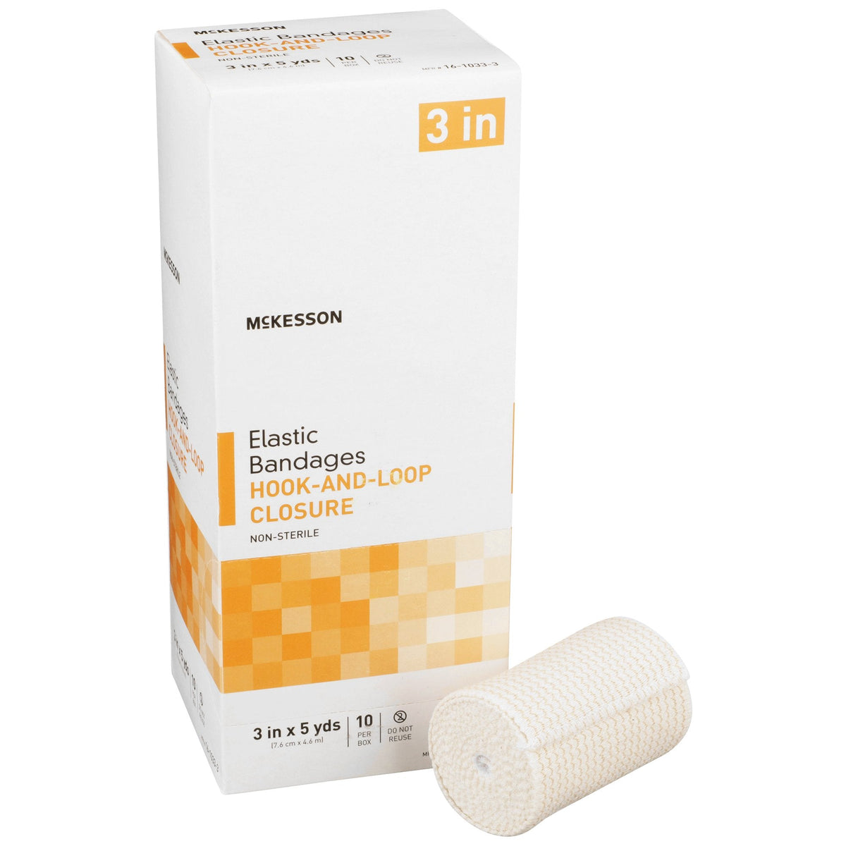 McKesson Elastic Bandage Hook and Loop Closure 2 Inch x 5 Yard Box of 10 