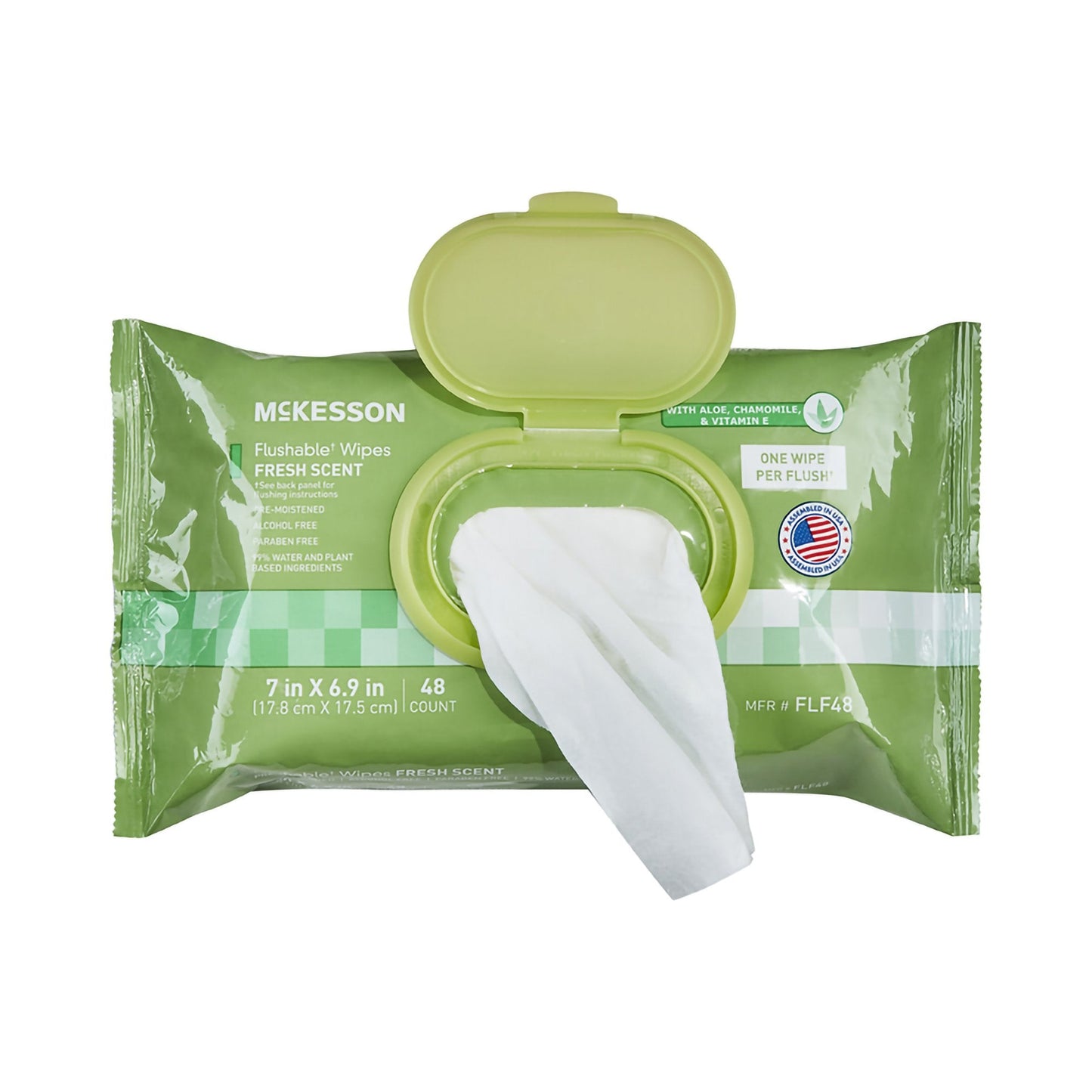 McKesson Flushable Personal Wipes - Scented 7 x 6.9 inches Pack of 48 