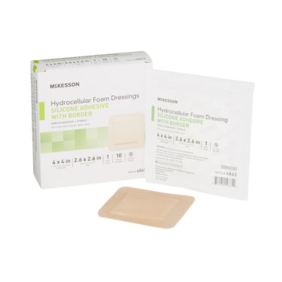 McKesson Foam Dressing With Border Film Backing 3 x 3 Inch Box of 10 