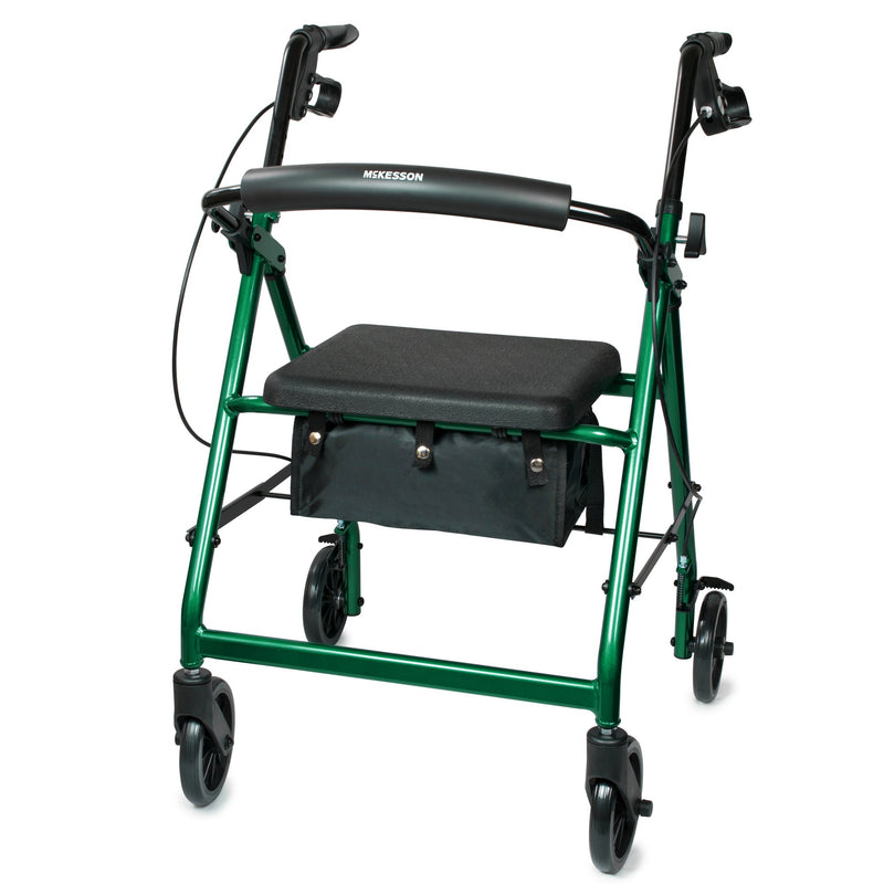 McKesson Folding Aluminum Four-Wheel Rollator Green 