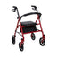 McKesson Folding Steel Four-Wheel Rollator Red 