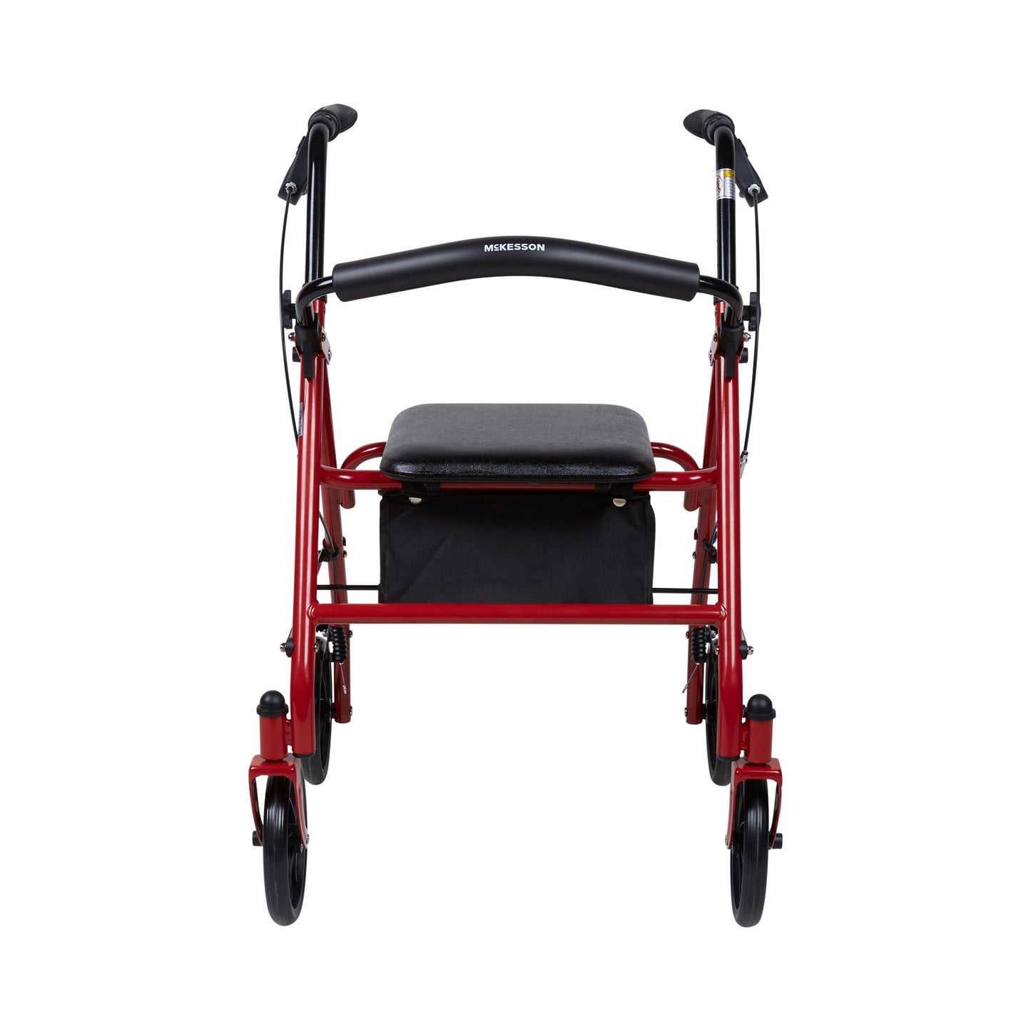McKesson Folding Steel Four-Wheel Rollator Red 
