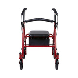 McKesson Folding Steel Four-Wheel Rollator Red 