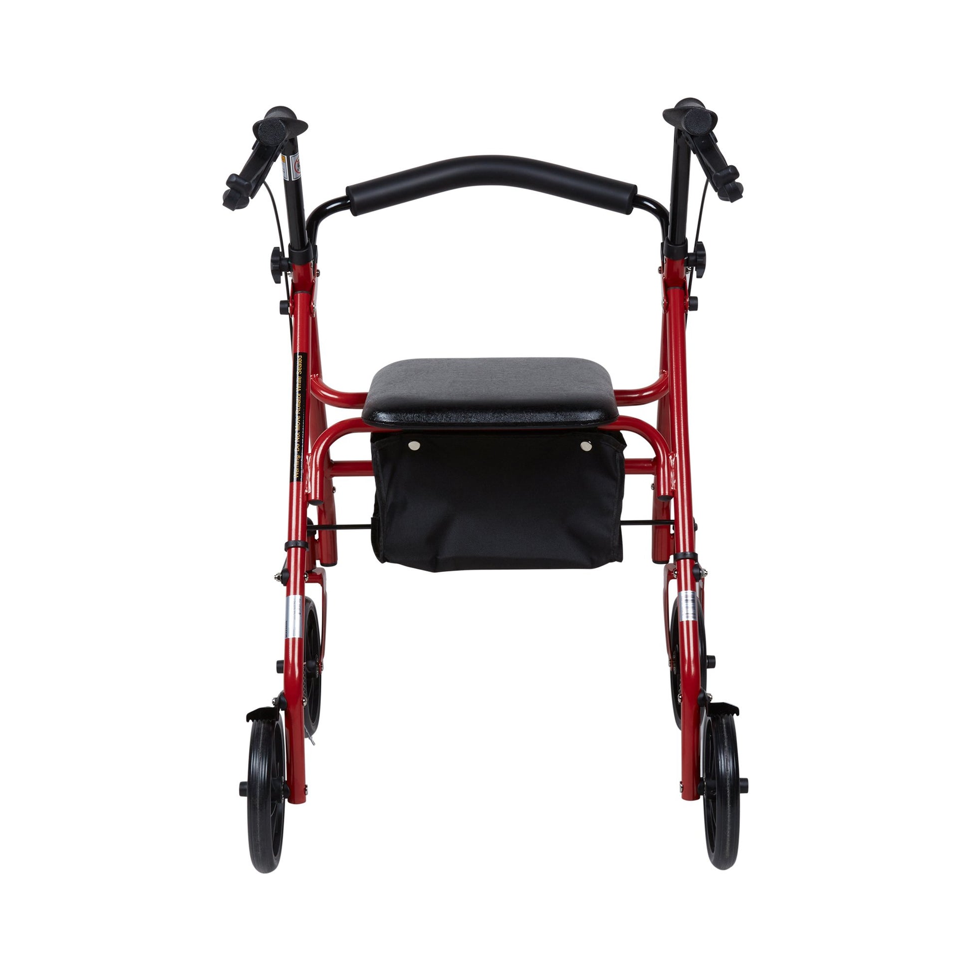 McKesson Folding Steel Four-Wheel Rollator Red 