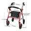 McKesson Folding Steel Four-Wheel Rollator Red 
