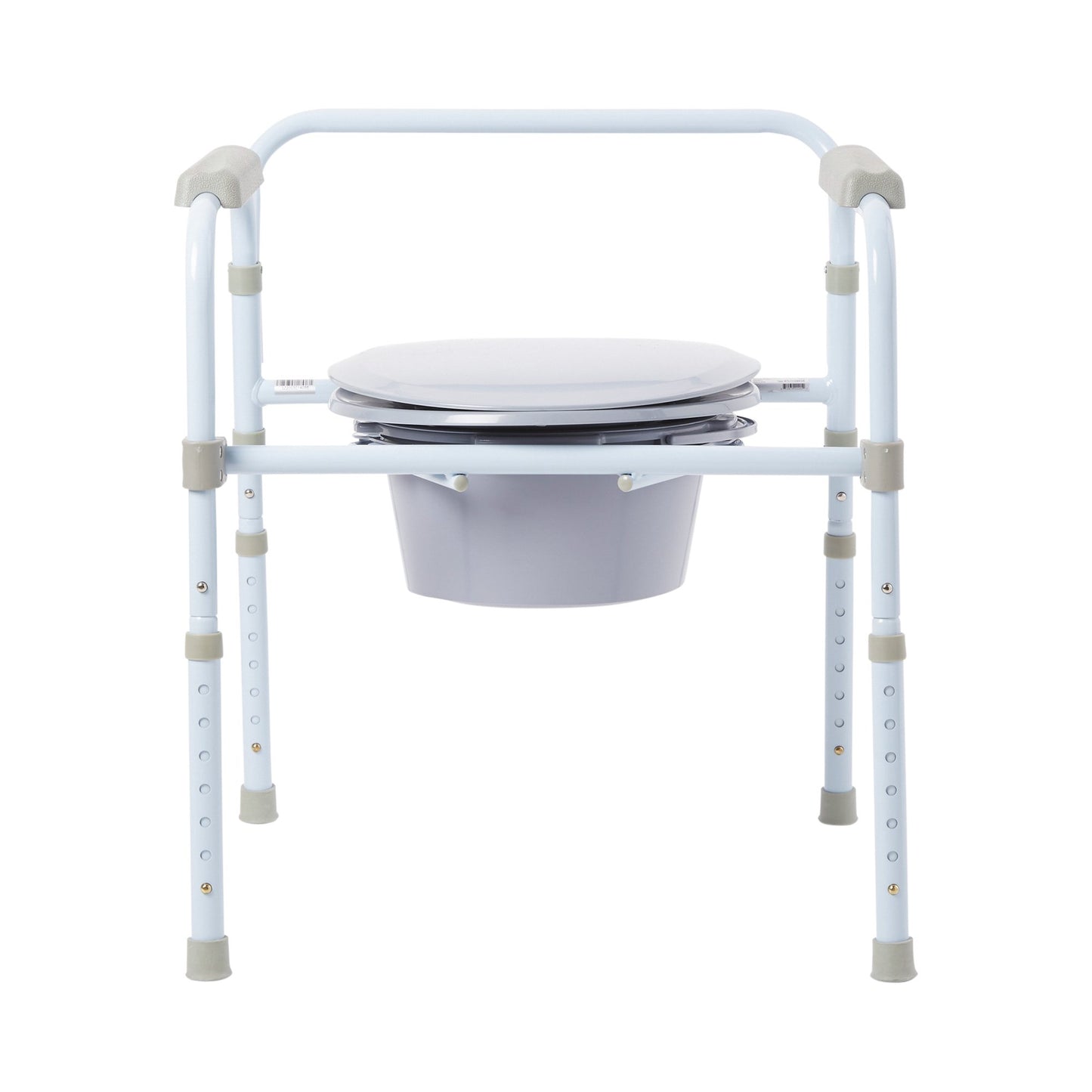 McKesson Folding Steel Frame Commode with 7.5 QT Bucket Blue 13.75 inch 