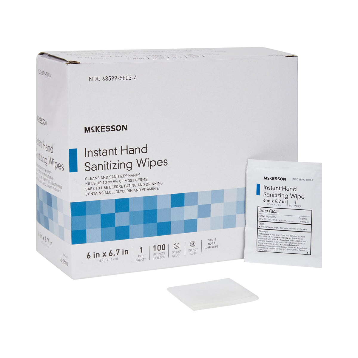 McKesson Hand Sanitizing Wipes Box of 100 
