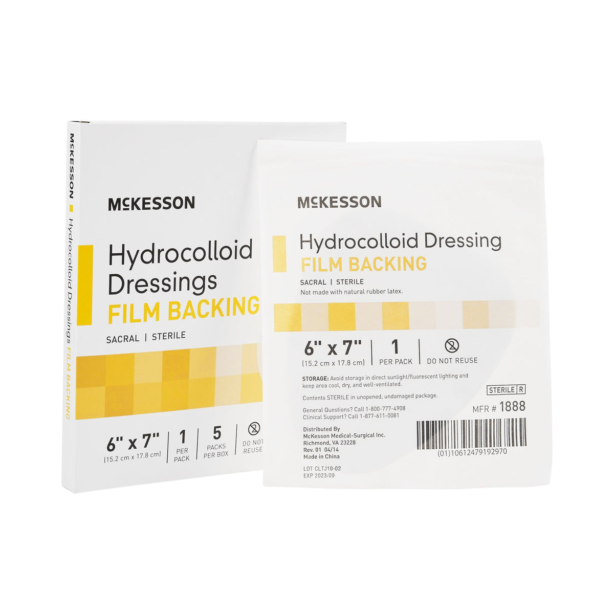 McKesson Hydrocolloid Dressing 2" x 2" 1 Each 