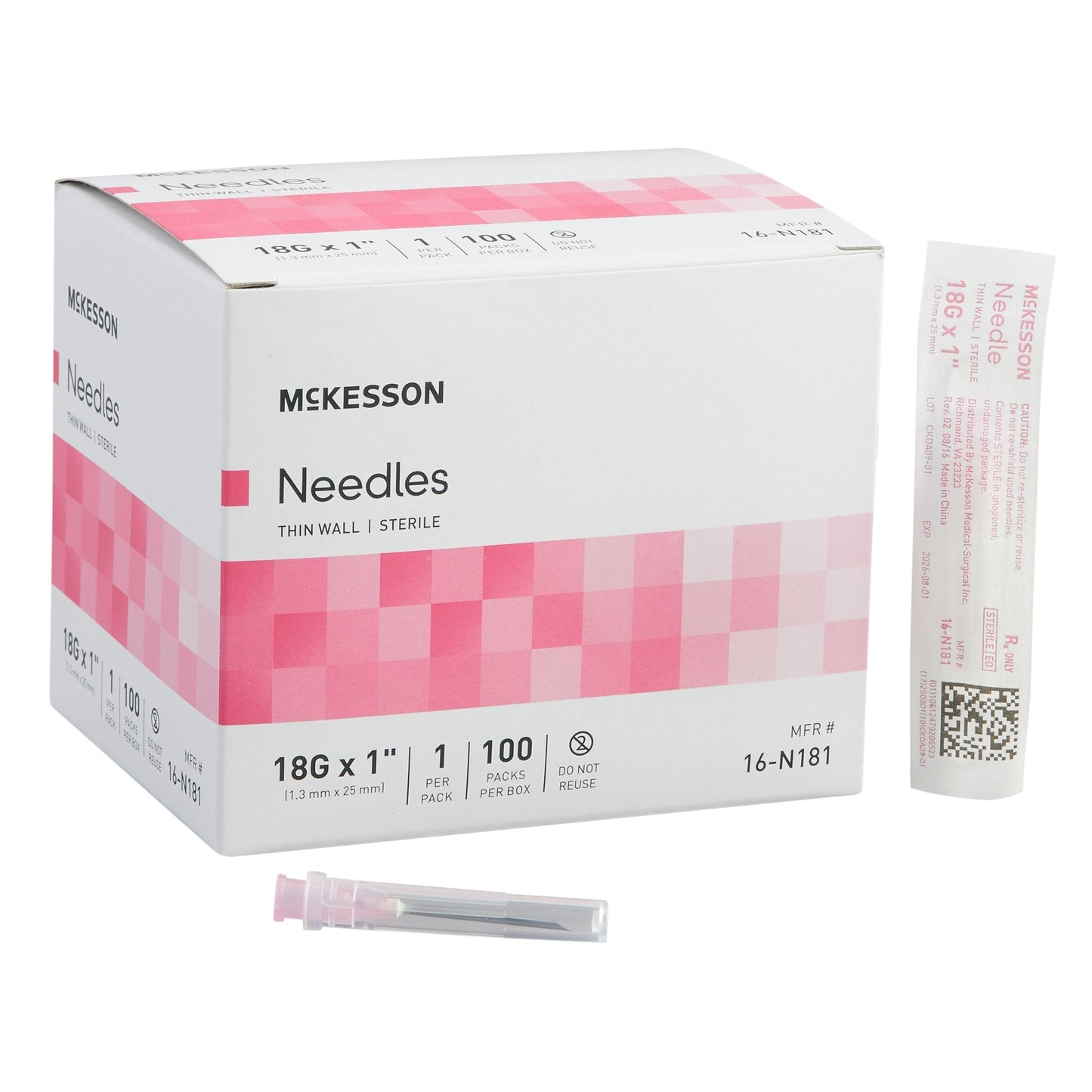 McKesson Hypodermic Needles 18 G 1" Inch 