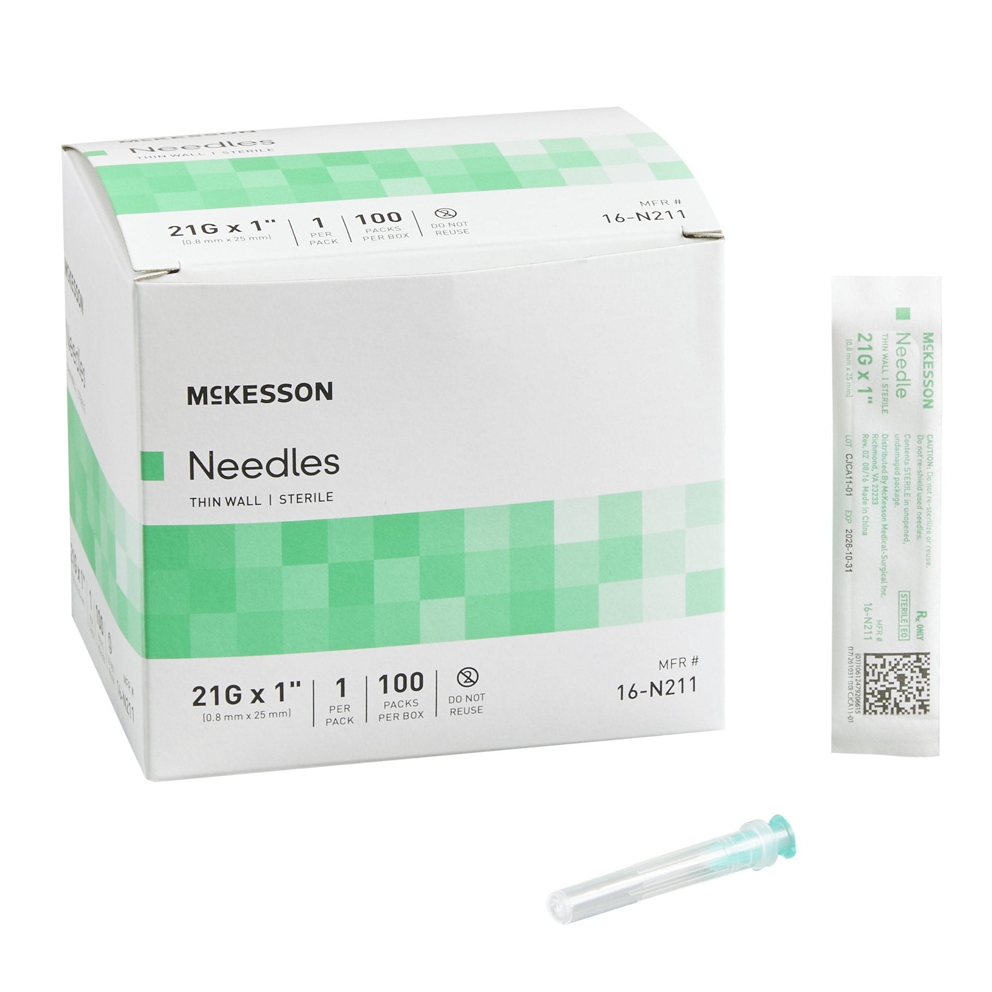 McKesson Hypodermic Needles 18 G 1" Inch 