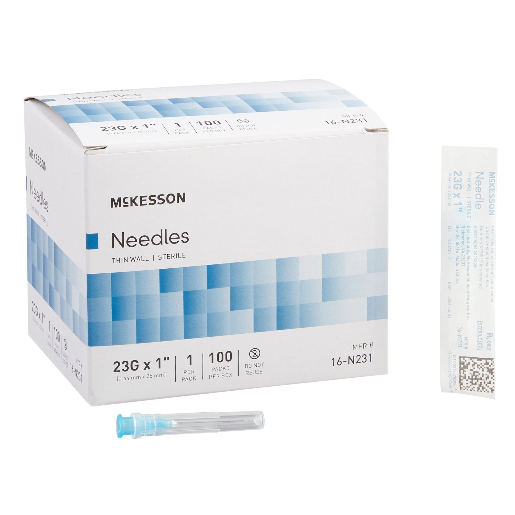 McKesson Hypodermic Needles 18 G 1" Inch 