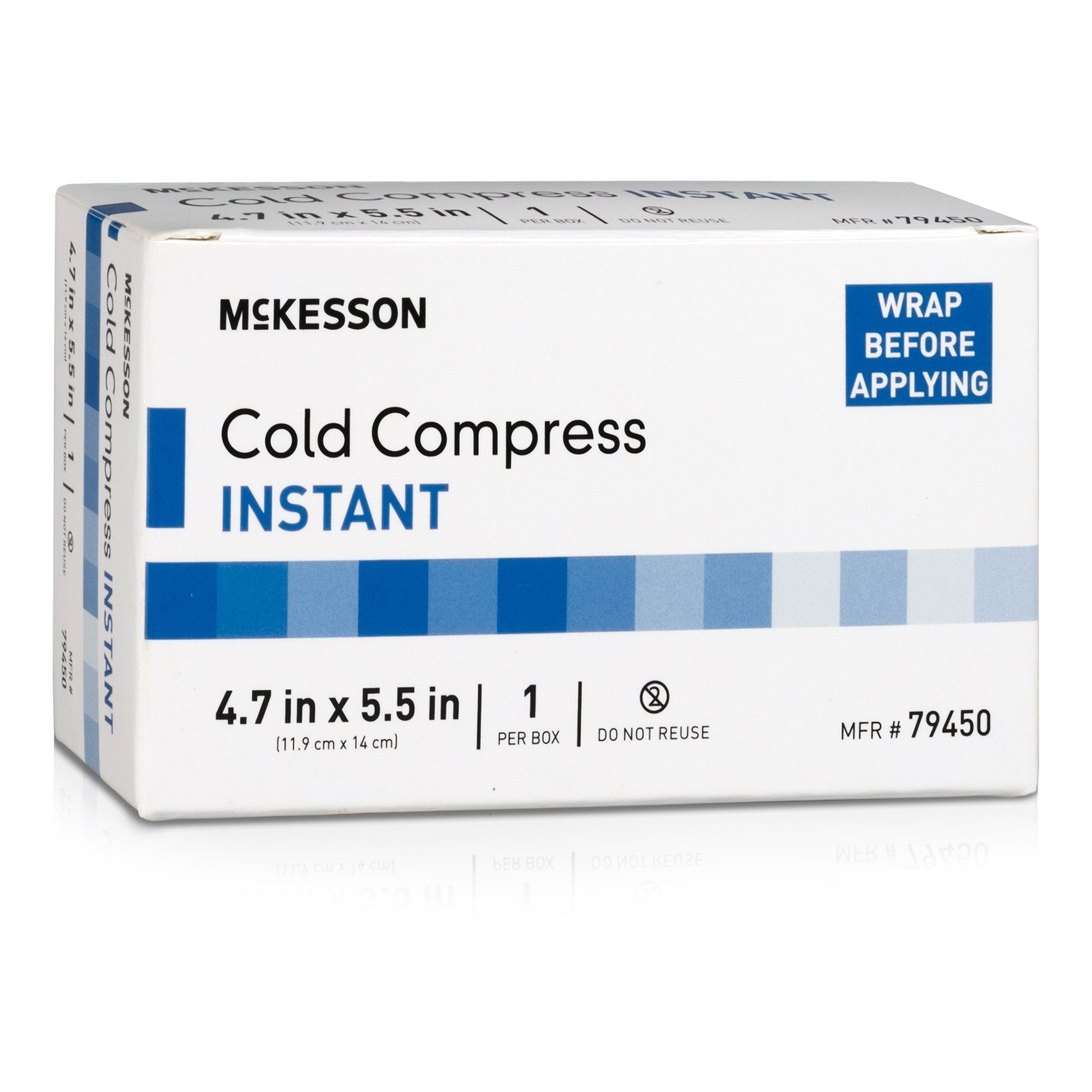 McKesson Instant Cold Pack Compress, Disposable 4.7 x 5.5 Inch Pack of 10 