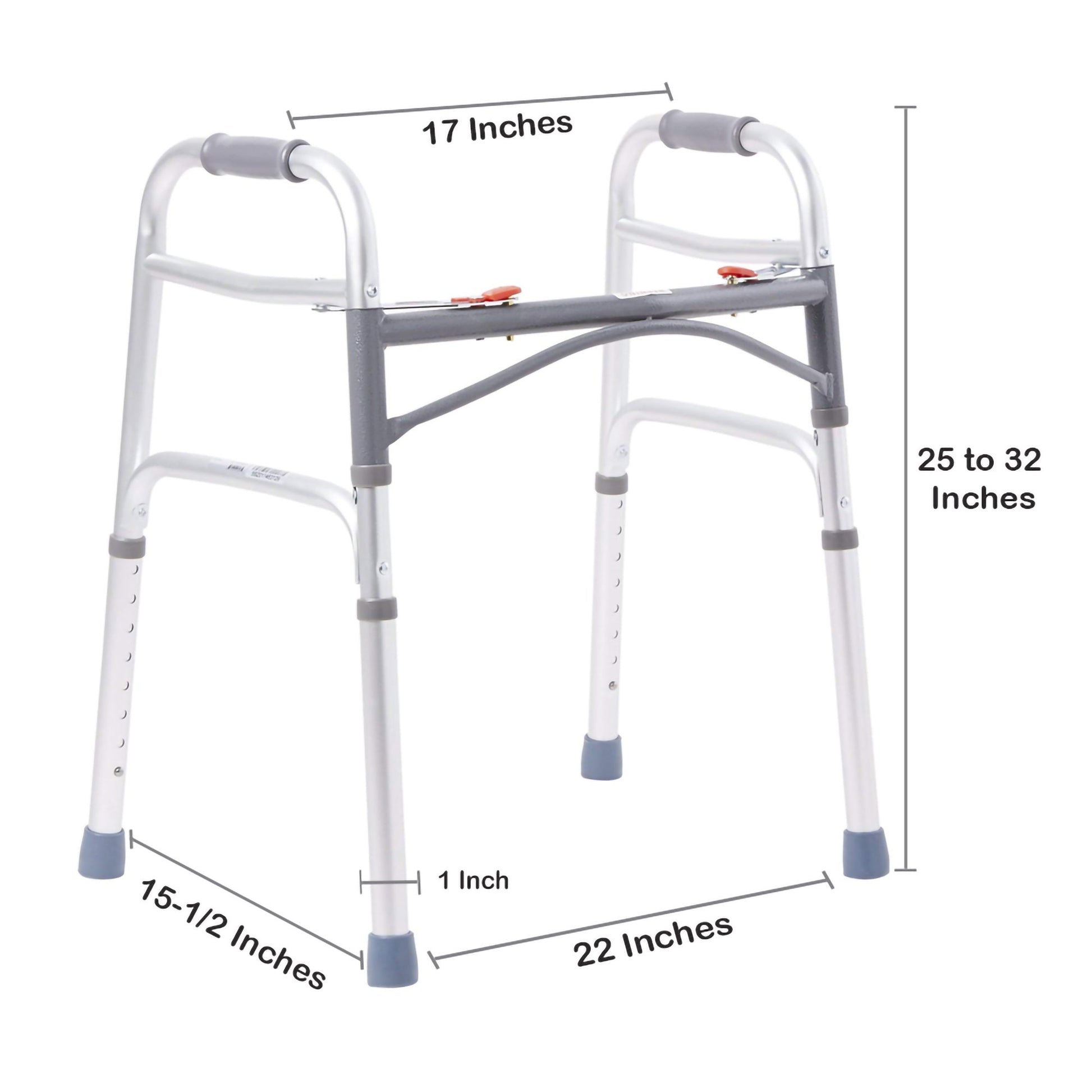 McKesson Junior Aluminum Folding Walker 25" – 32" 